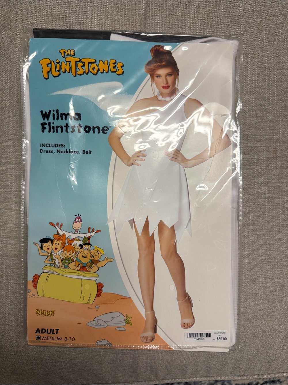 NWT Wilma Flintstone Adult Costume - White siE medium (8-10)